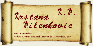 Krstana Milenković vizit kartica